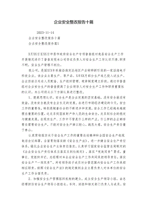 企业安全整改报告十篇.docx