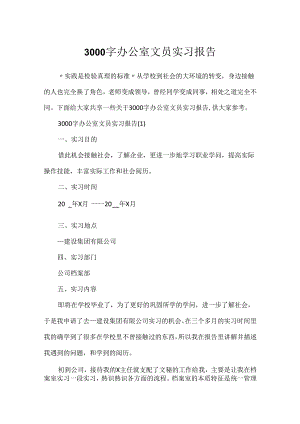 3000字办公室文员实习报告.docx