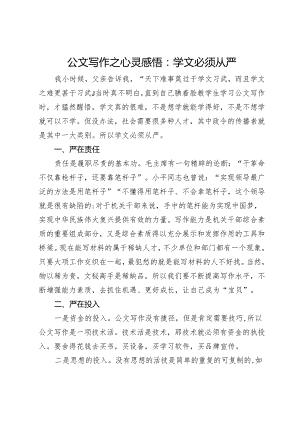 公文写作感悟：学文必须从严.docx