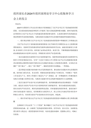 组织部长在2024年组织部理论学习中心组集体学习会上的发言.docx