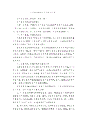公司安全年终工作总结（12篇）.docx