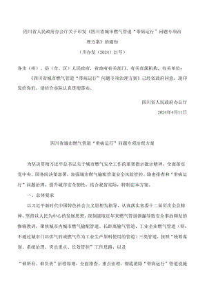 《四川省城市燃气管道“带病运行”问题专项治理方案》.docx
