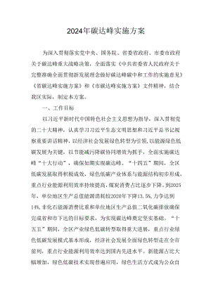 2024年碳达峰实施方案.docx