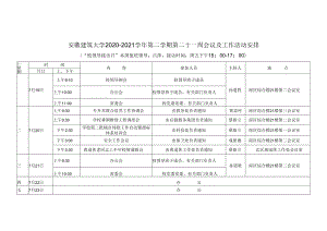 安徽建筑大学20202021学年第二学期第二十一周会议及工作活动安排【模板】.docx