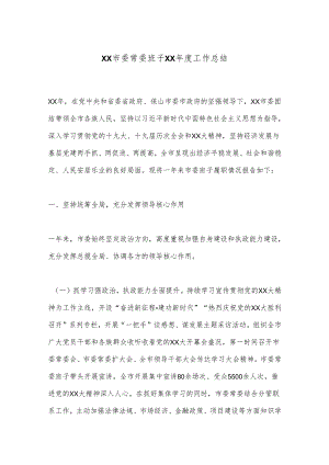 XX市委常委班子XX年度工作总结.docx
