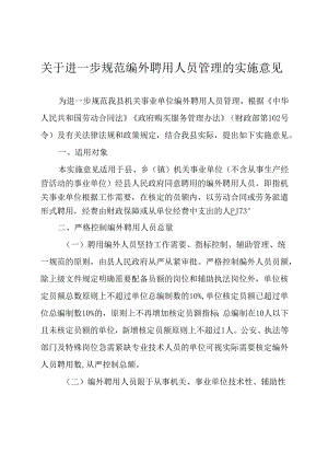关于进一步规范编外聘用人员管理的实施意见.docx