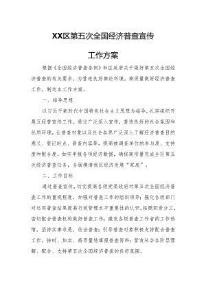 XX区第五次全国经济普查宣传工作方案.docx