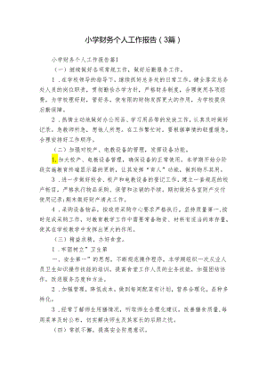 小学财务个人工作报告（3篇）.docx