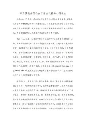 学习贯彻全国公安工作会议精神心得体会.docx
