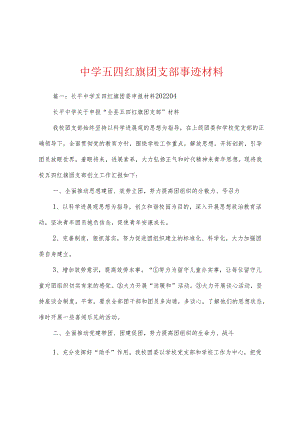 中学五四红旗团支部事迹材料.docx