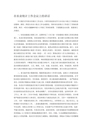 在农业统计工作会议上的讲话.docx