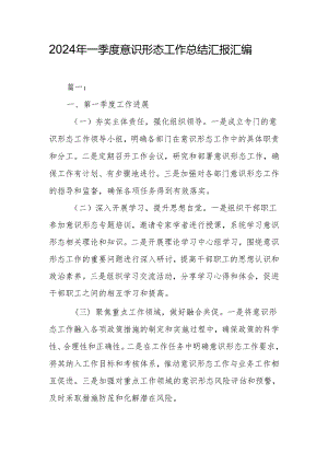 2024年一季度意识形态工作总结汇报汇编.docx