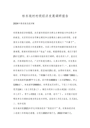 标东垅村村级经济发展调研报告.docx