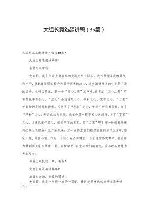 大组长竞选演讲稿（35篇）.docx