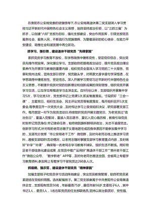 公安离退休干部示范党支部创建工作汇报.docx