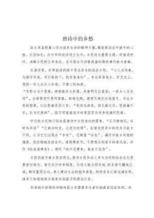 唐诗中的乡愁.docx