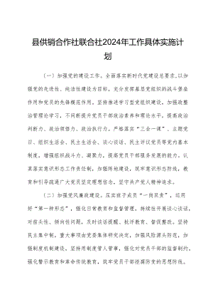 县供销合作社联合社2024年工作计划.docx