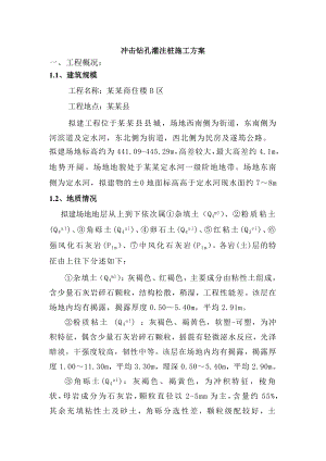 商住楼小区冲击钻孔灌注桩施工方案.doc