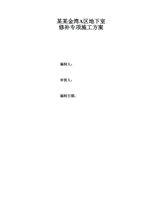 地下室 修补专项施工方案.doc