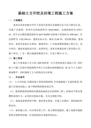 基础土方开挖及回填工程施工方案.doc