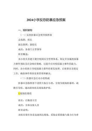 2024小学反恐防暴应急预案.docx