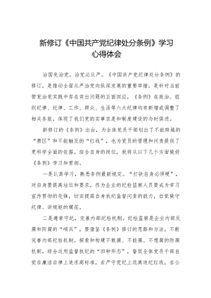 新修订《中国共产党纪律处分条例》心得体会发言稿十篇.docx