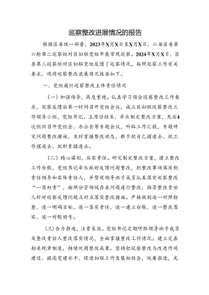 妇联巡察整改进展情况的报告（2900字总结）.docx