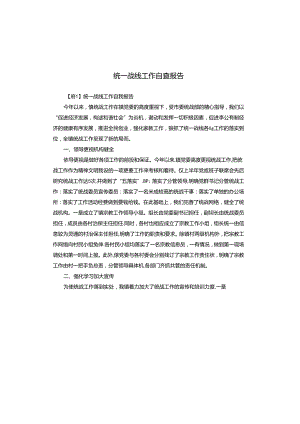 统一战线工作自查报告.docx