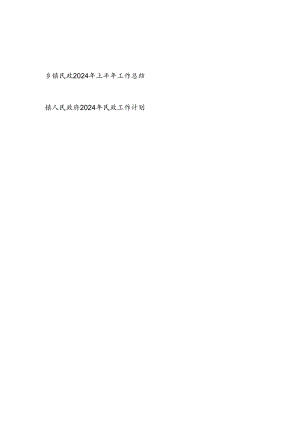 乡镇民政2024年上半年工作总结和乡镇2024年民政工作计划.docx