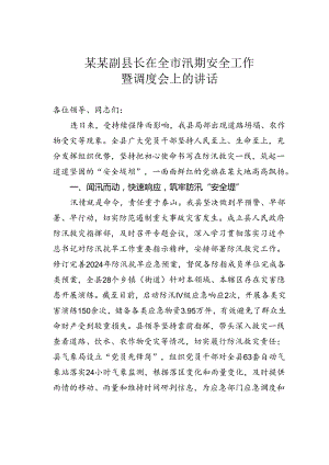某某副县长在全市汛期安全工作暨调度会上的讲话.docx