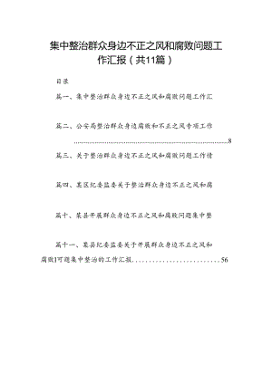 （11篇）集中整治群众身边不正之风和腐败问题工作汇报（精选）.docx