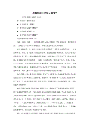 暑假假期生活作文800字.docx