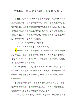 2024年开展上半年党支部意识形态情况工作汇报 （汇编3份）.docx
