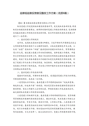 巡察组巡察反馈意见整改工作方案(优质6篇).docx