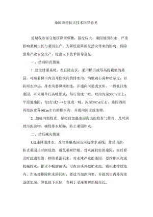 安徽桑园防涝抗灾技术指导意见.docx