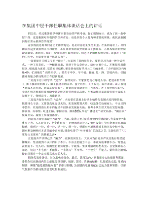 在集团中层干部任职集体谈话会上的讲话.docx