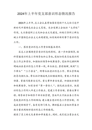 开展2024年上半年《党支部意识形态情况》工作报告.docx