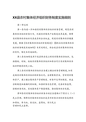 XX县农村集体经济组织财务制度实施细则.docx