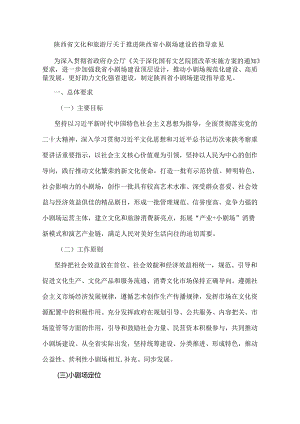 关于推进陕西省小剧场建设的指导意见.docx