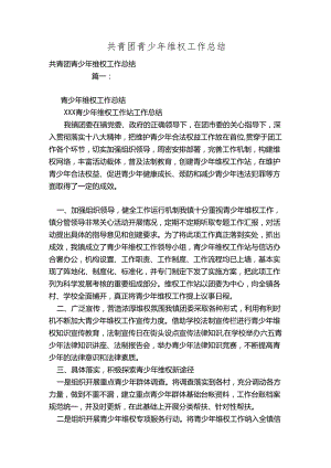 共青团青少年维权工作总结.docx
