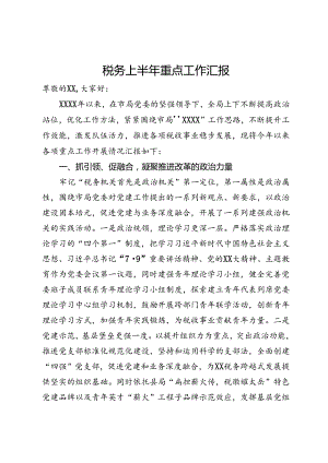 税务局2024年上半年重点工作汇报.docx
