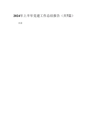 （7篇）2024年上半年党建工作总结报告最新.docx