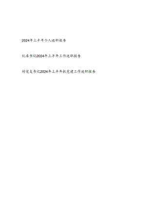 党员干部书记2024年上半年个人工作述职报告3篇.docx
