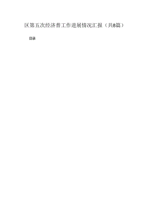 2024区第五次经济普工作进展情况汇报（共8篇）.docx