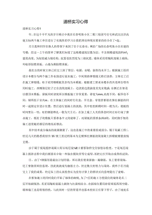 道桥实习心得.docx