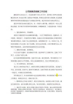 公司销售员销售工作总结.docx