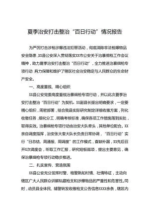 2024年公安局开展夏季治安打击整治”百日行动“进展情况汇报总结20篇.docx