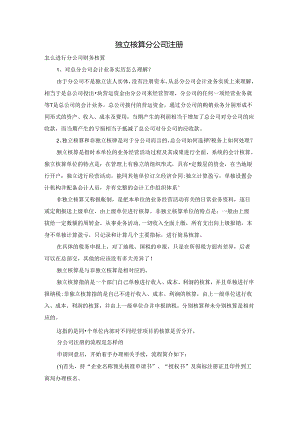 独立核算分公司注册.docx