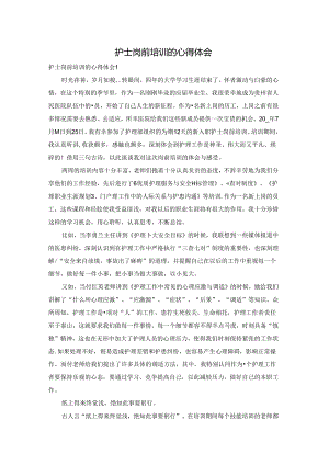 护士岗前培训的心得体会.docx