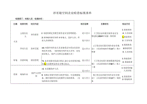 涉有限空间企业检查标准清单.docx